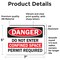 Signmission 5 in H x 7 in W, Vinyl Decal, Rectangle, Do Not Enter Confined Space Permit Required OS-2PACK-DS-D-57-L-19329 - alternate 6